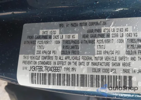 2024 Mazda Cx-5 2.5 S Select from USA, damaged, VIN JM3KFBBL7R0409997